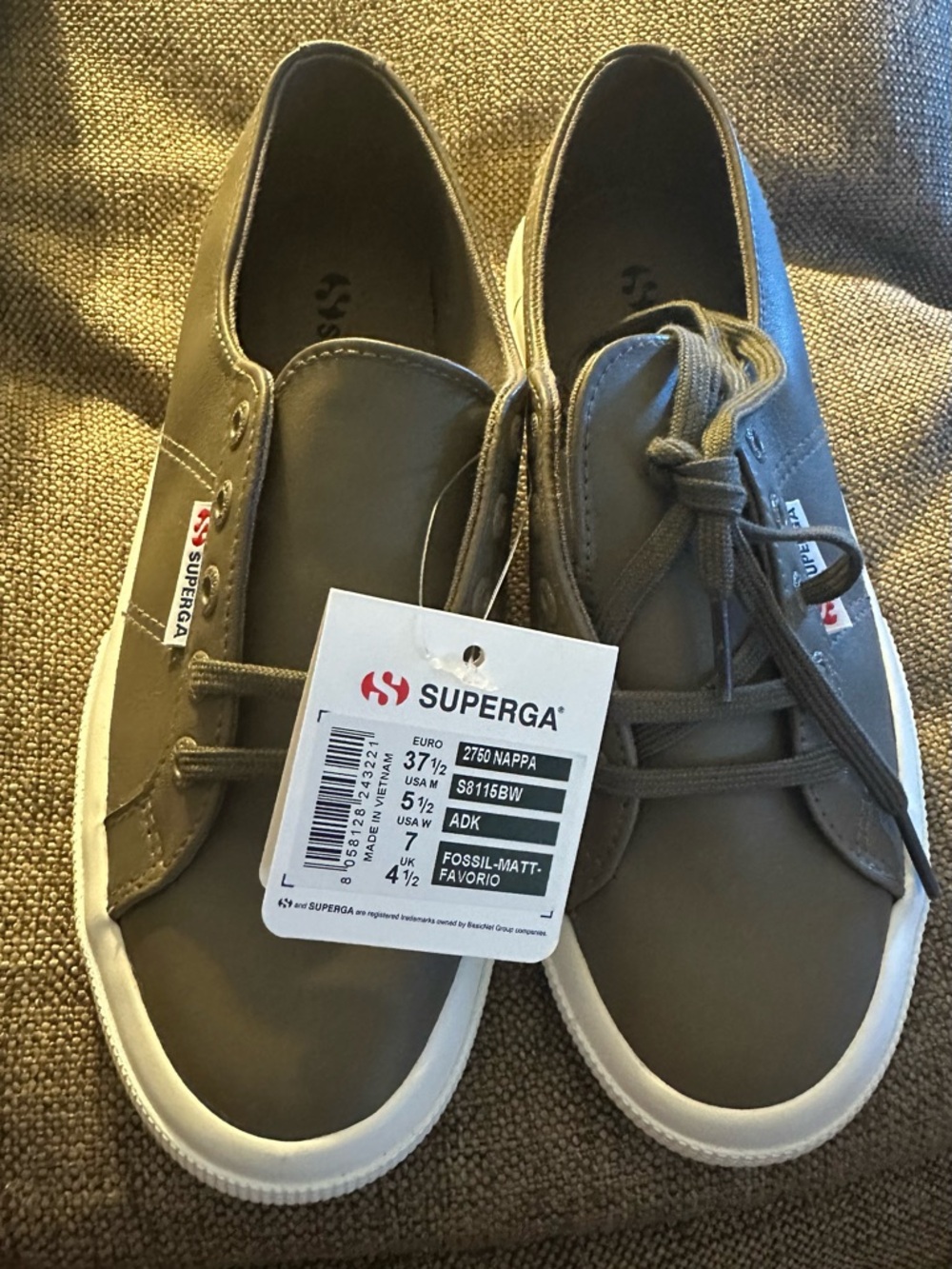 Superga Women's Low-Top Sneakers in Fossil-Matt Taupe